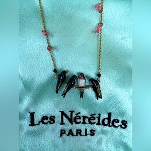 Les Nereides Birds on Branch Spring Necklace Custom Made